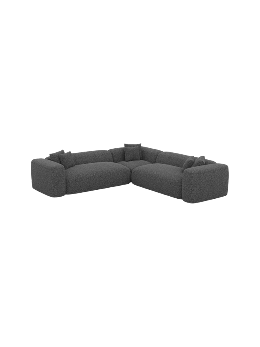 
5-Sitzer Design Ecksofa „CLevante“ mit Bouclé-Bezug - Bouclé Graphit