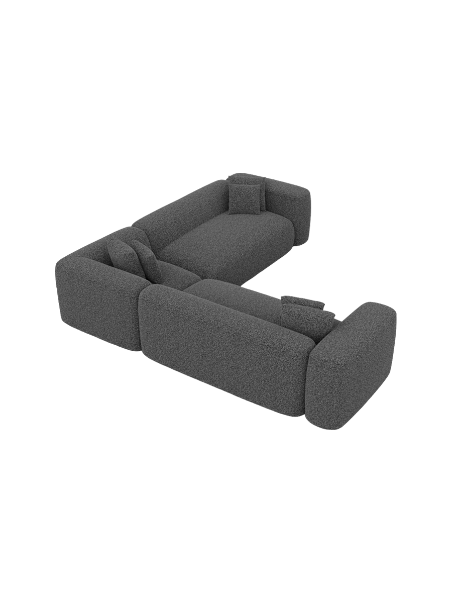 
5-Sitzer Design Ecksofa „CLevante“ mit Bouclé-Bezug - Bouclé Graphit