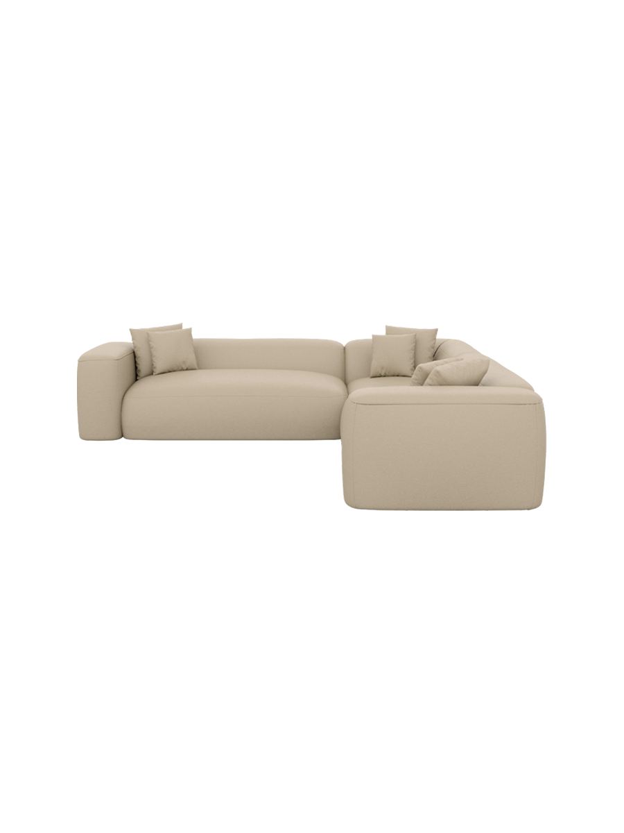 
5-Sitzer Design Echtleder Ecksofa „CLevante“ - Echtleder Beige