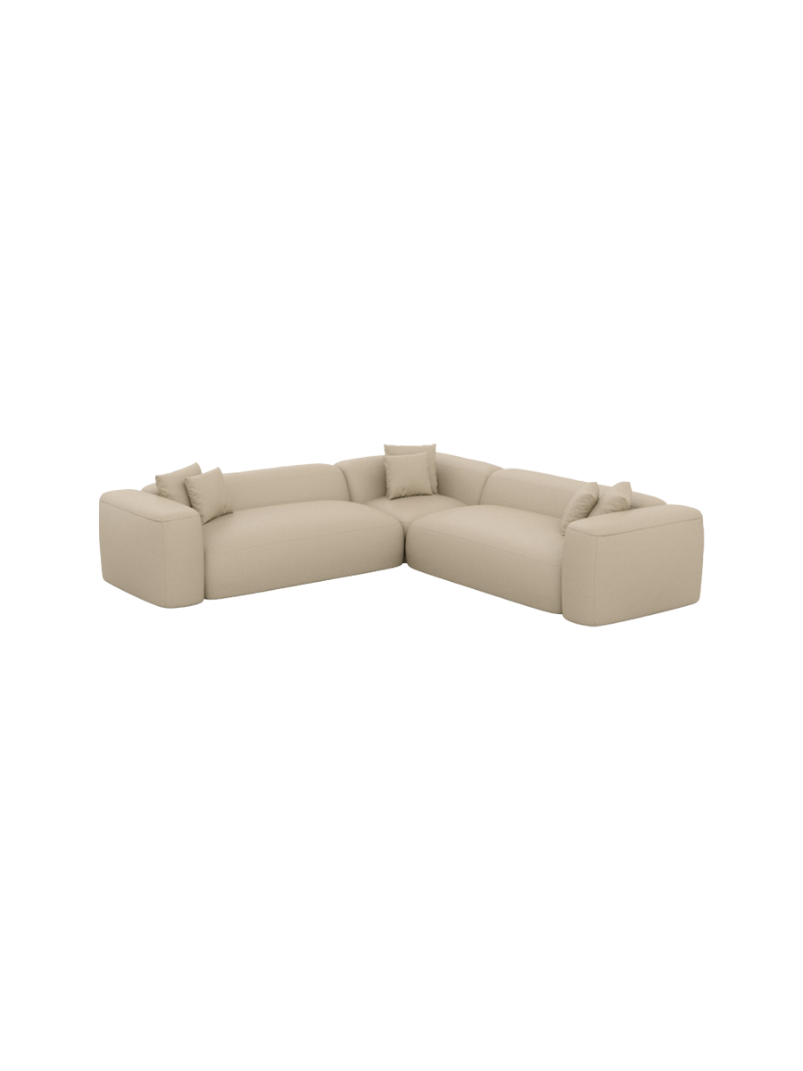 
5-Sitzer Design Echtleder Ecksofa „CLevante“ - Echtleder Beige