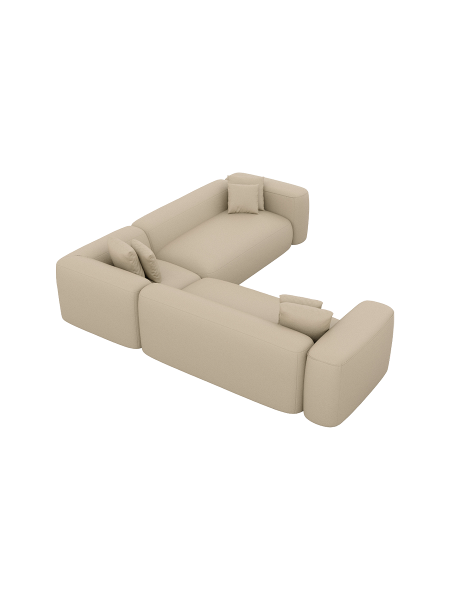 
5-Sitzer Design Echtleder Ecksofa „CLevante“ - Echtleder Beige