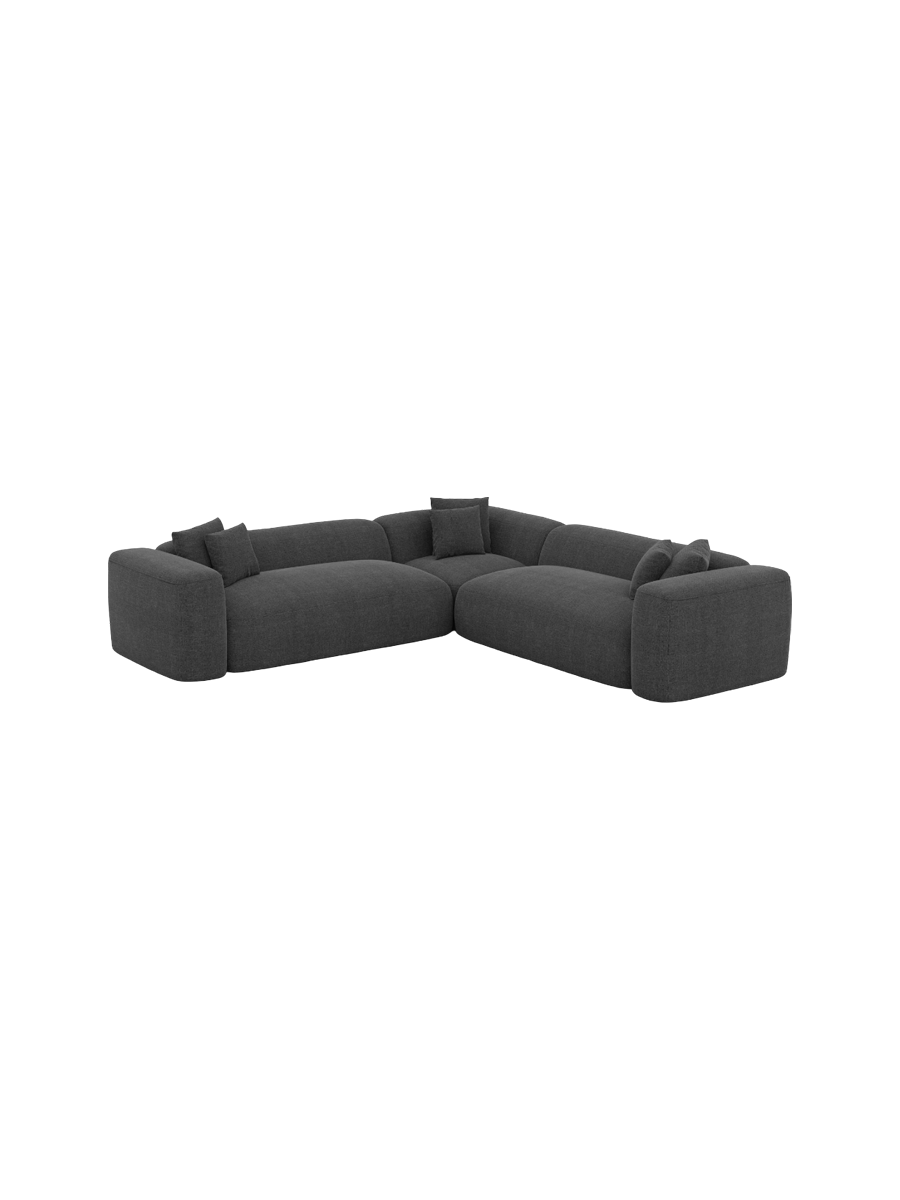 
5-Sitzer Design Ecksofa „CLevante“ mit Strukturstoff-Bezug - Strukturstoff Anthrazit