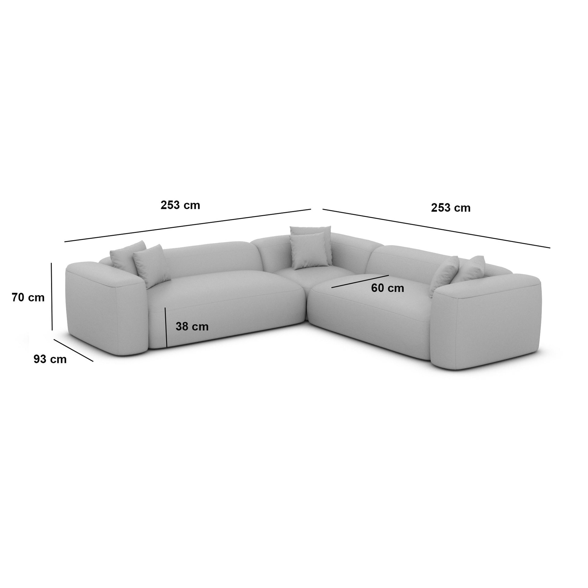 
5-Sitzer Design Ecksofa „CLevante“ mit Samtbezug - Samtbezug Königsblau