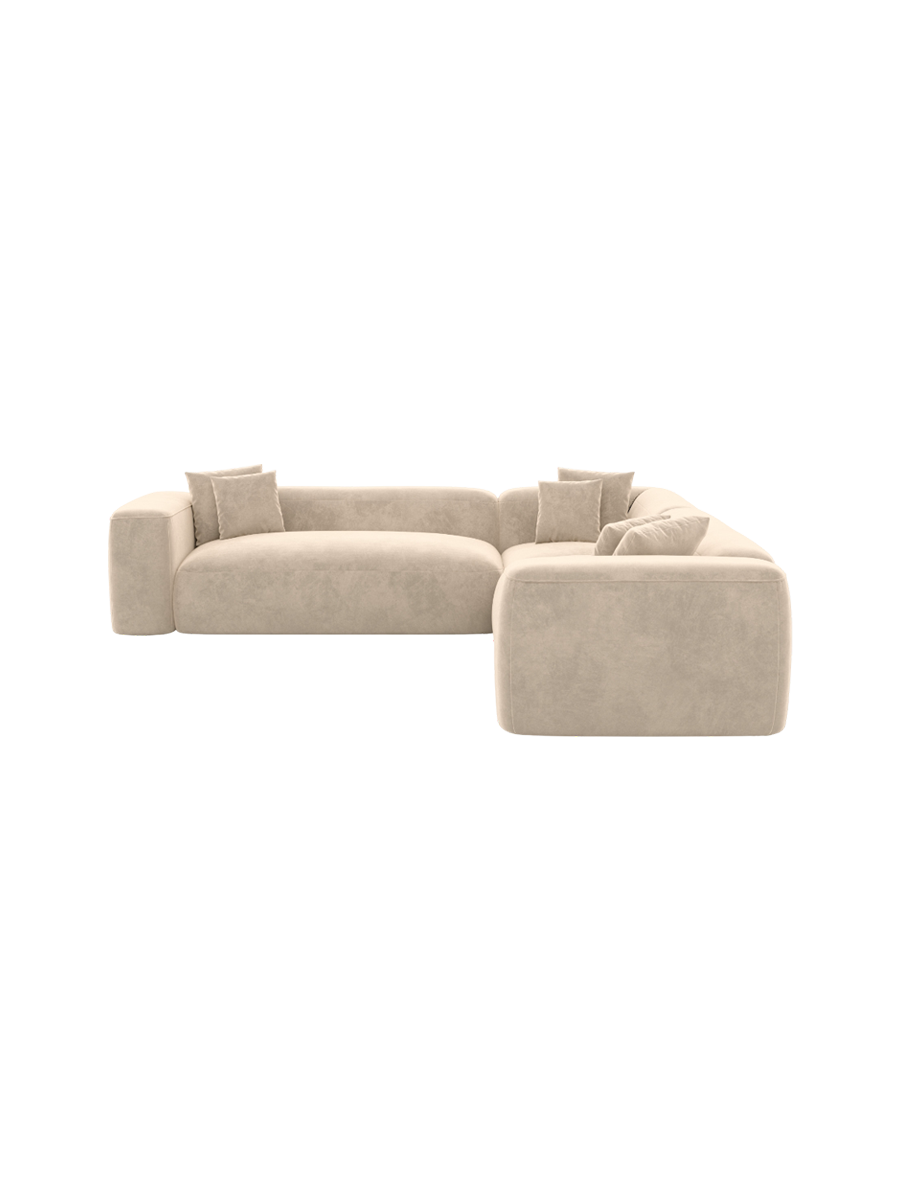 
5-Sitzer Design Ecksofa „CLevante“ mit Samtbezug - Samtbezug Königsblau