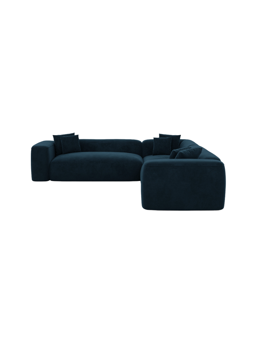 
5-Sitzer Design Ecksofa „CLevante“ mit Samtbezug - Samtbezug Königsblau