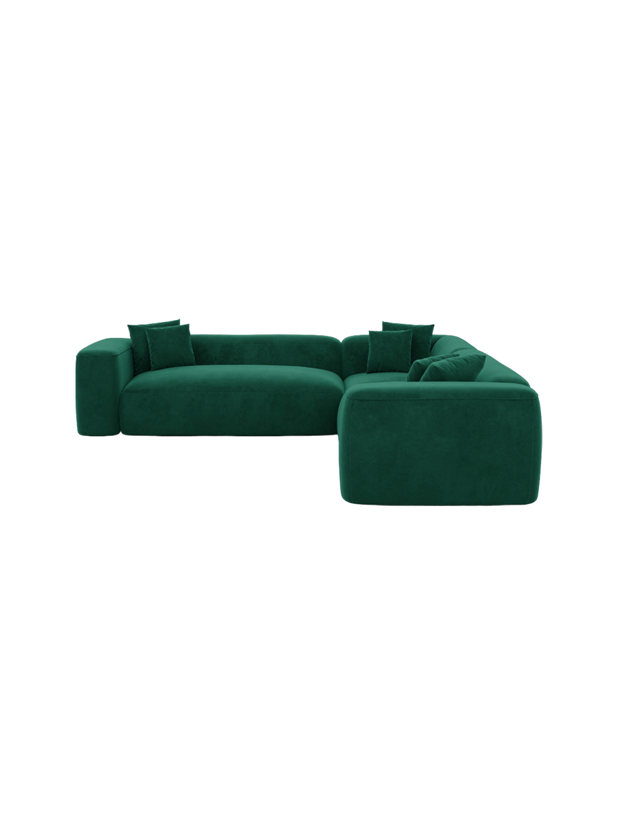 
5-Sitzer Design Ecksofa „CLevante“ mit Samtbezug - Samtbezug Königsblau