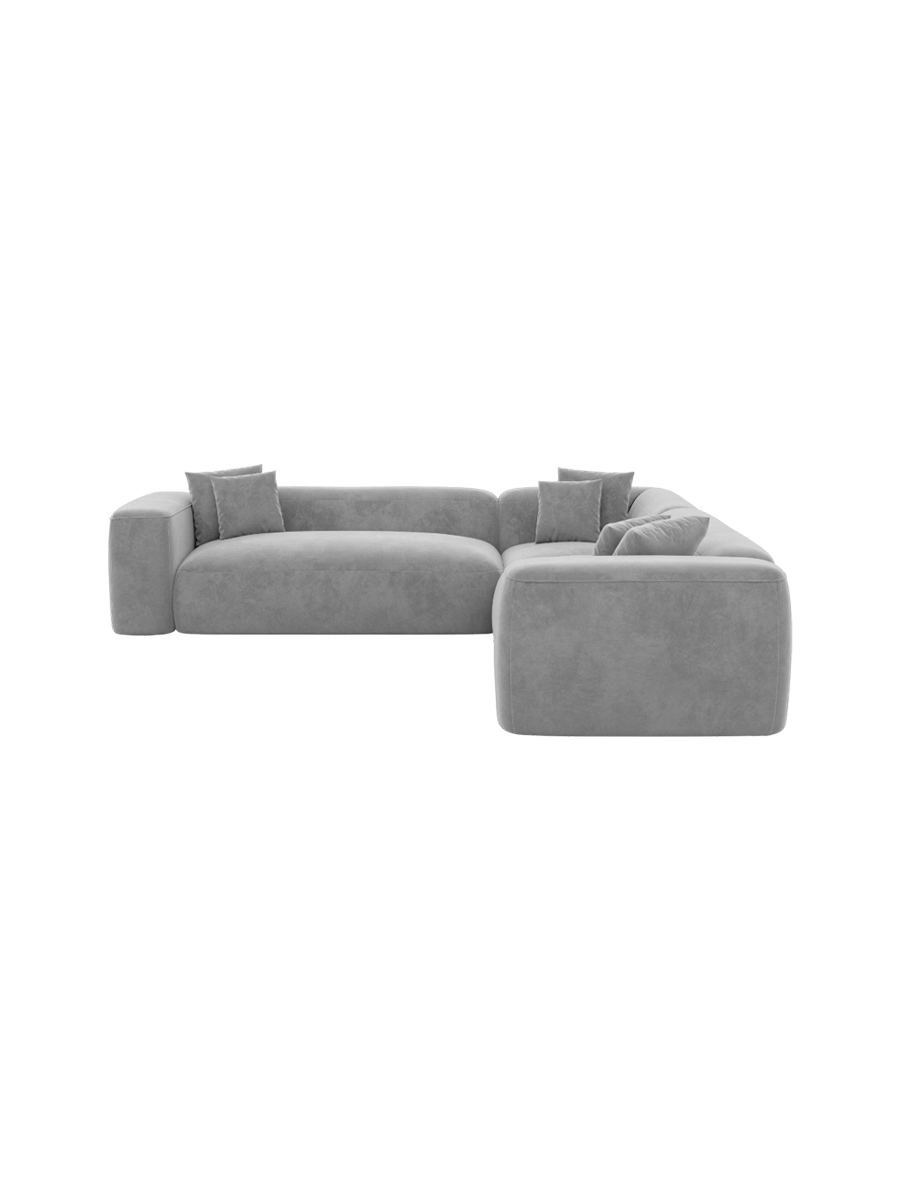 
5-Sitzer Design Ecksofa „CLevante“ mit Samtbezug - Samtbezug Königsblau