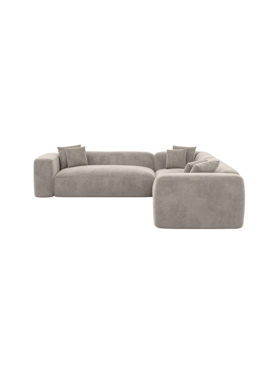 
5-Sitzer Design Ecksofa „CLevante“ mit Samtbezug - Samtbezug Königsblau
