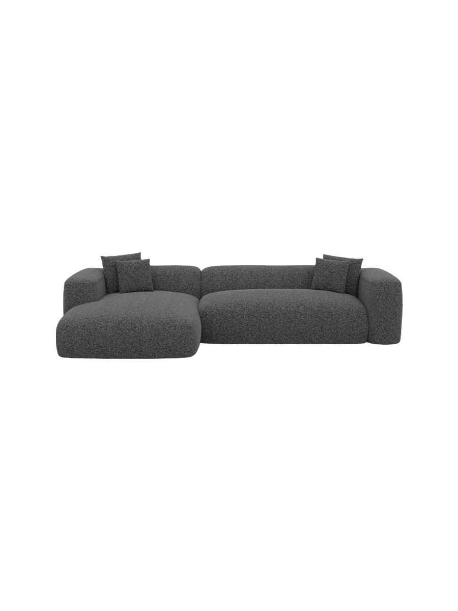
4-Sitzer Design Ecksofa „CLevante“ mit Bouclé-Bezug - Bouclé Graphit / Eckteil links