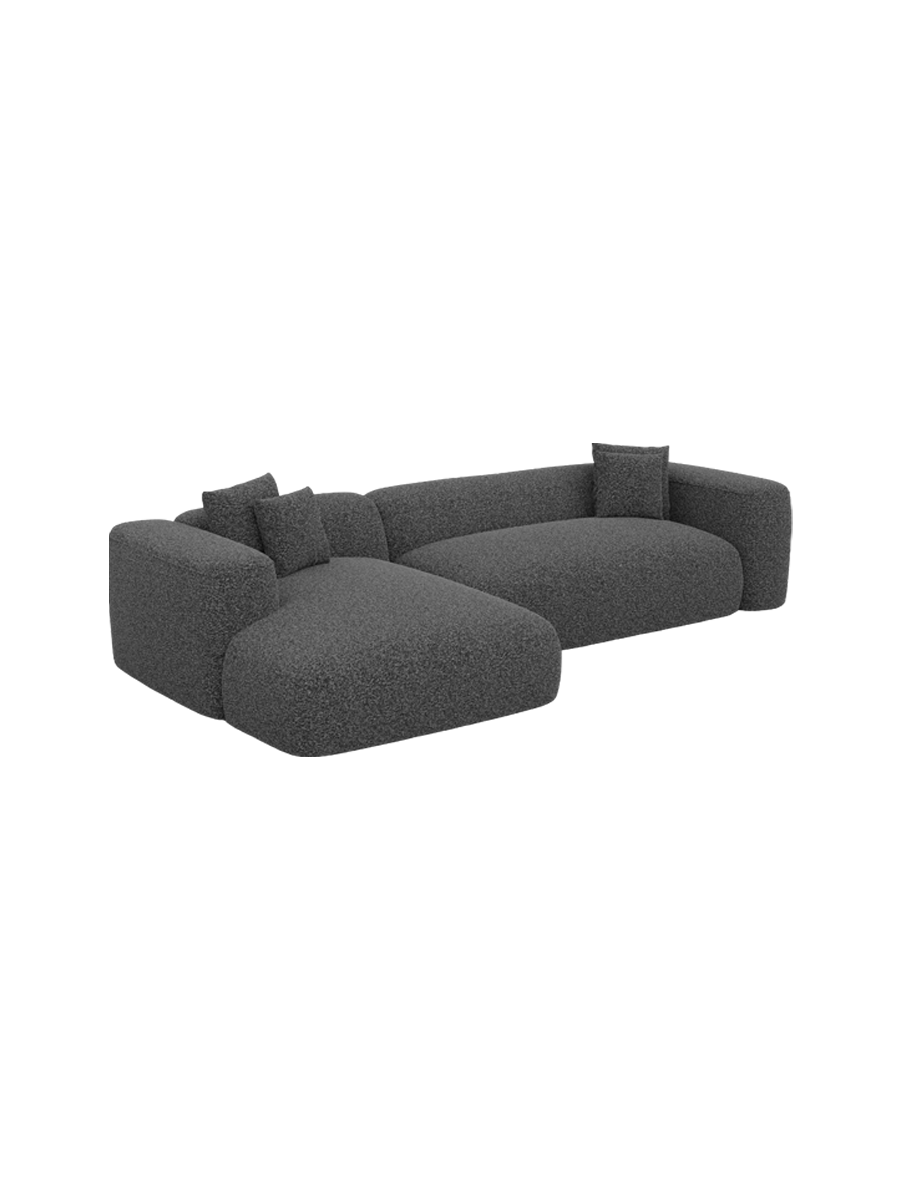 
4-Sitzer Design Ecksofa „CLevante“ mit Bouclé-Bezug - Bouclé Graphit / Eckteil links