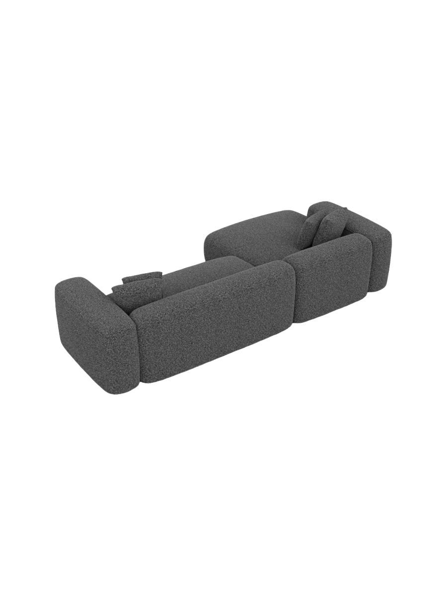 
4-Sitzer Design Ecksofa „CLevante“ mit Bouclé-Bezug - Bouclé Graphit / Eckteil links