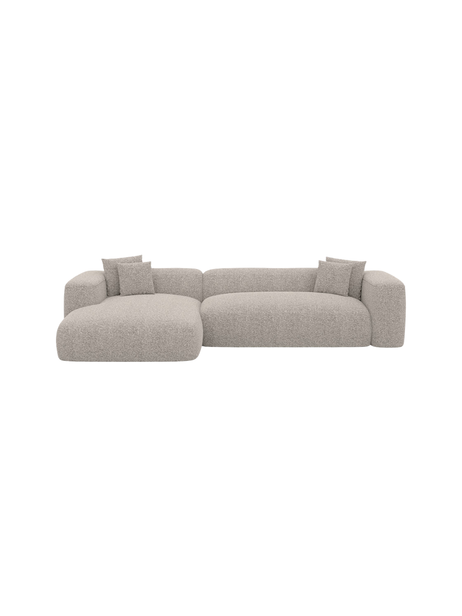 
4-Sitzer Design Ecksofa „CLevante“ mit Bouclé-Bezug - Bouclé Graphit / Eckteil links
