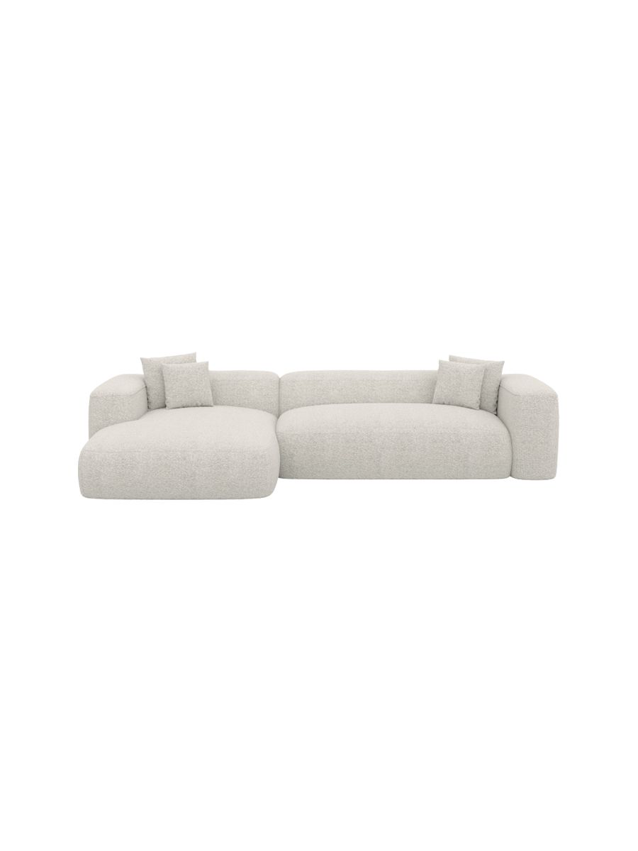 
4-Sitzer Design Ecksofa „CLevante“ mit Bouclé-Bezug - Bouclé Graphit / Eckteil links
