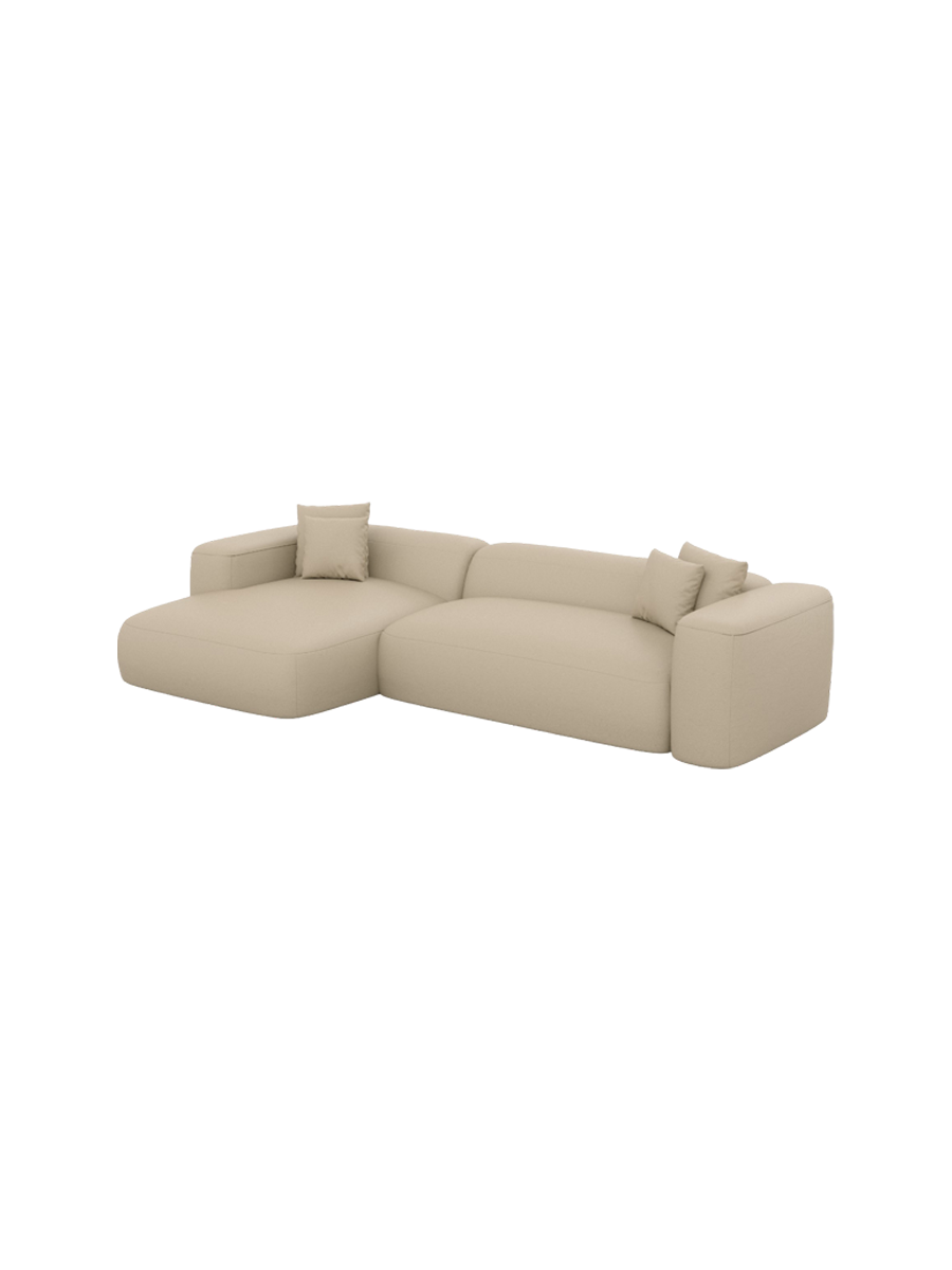 
4-Sitzer Design Echtleder Ecksofa „CLevante“ - Echtleder Beige / Eckteil links