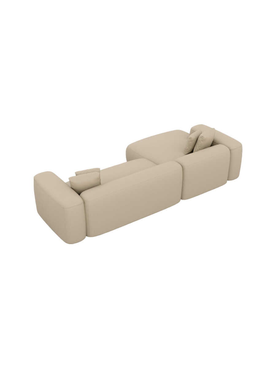 
4-Sitzer Design Echtleder Ecksofa „CLevante“ - Echtleder Beige / Eckteil links