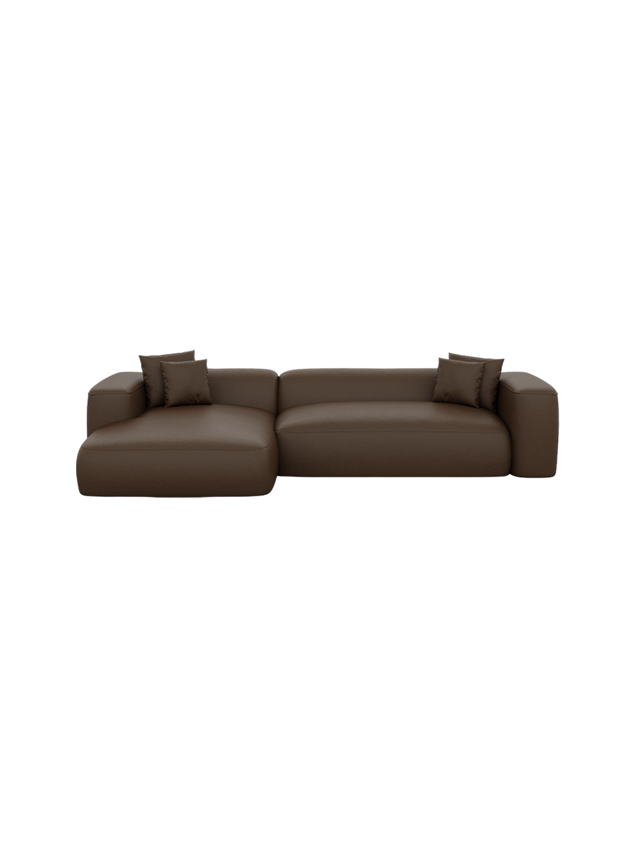 
4-Sitzer Design Echtleder Ecksofa „CLevante“ - Echtleder Beige / Eckteil links