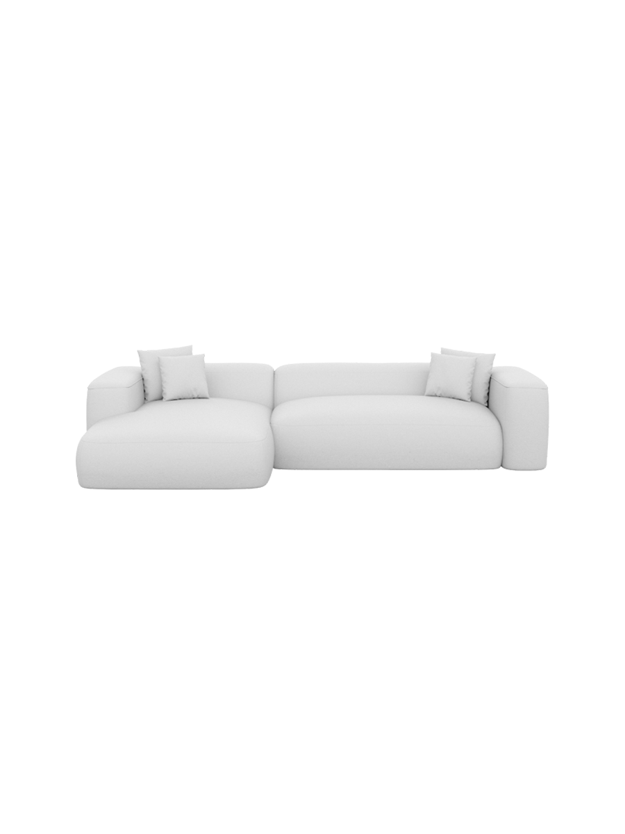 
4-Sitzer Design Echtleder Ecksofa „CLevante“ - Echtleder Beige / Eckteil links