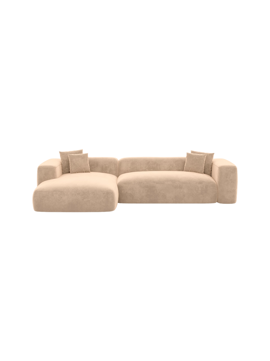 
4-Sitzer Design Ecksofa „CLevante“ mit Samtbezug - Samtbezug Königsblau / Eckteil links
