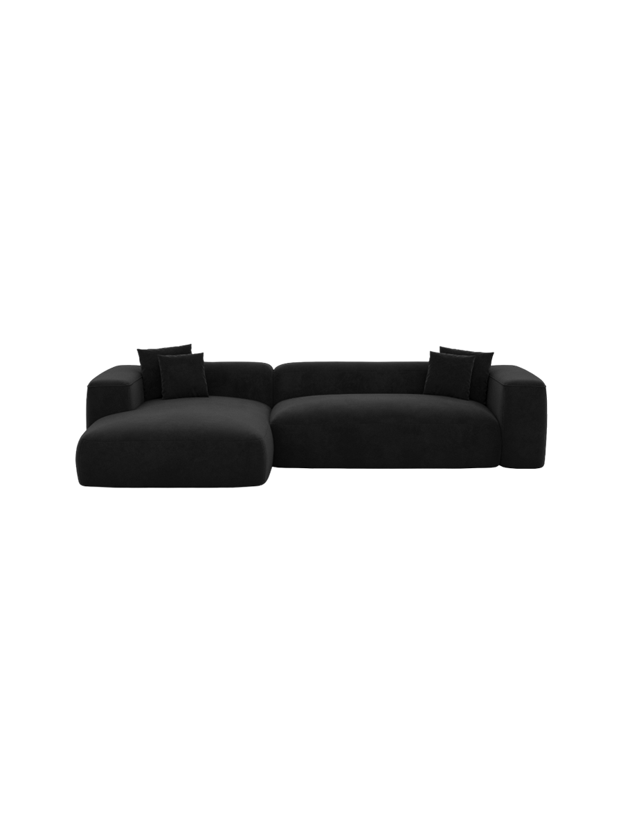 
4-Sitzer Design Ecksofa „CLevante“ mit Samtbezug - Samtbezug Königsblau / Eckteil links