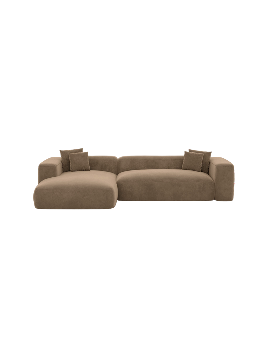 
4-Sitzer Design Ecksofa „CLevante“ mit Samtbezug - Samtbezug Königsblau / Eckteil links