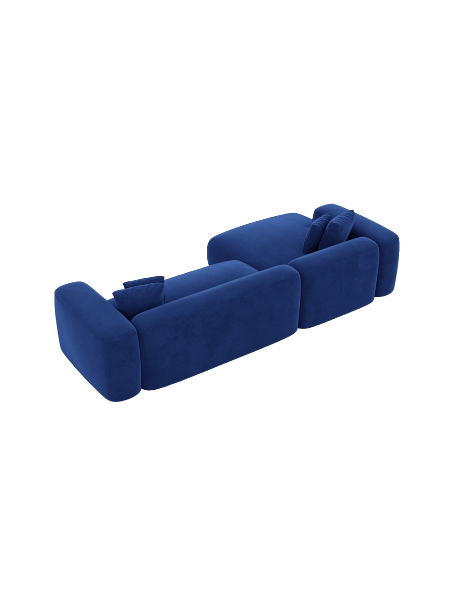 
4-Sitzer Design Ecksofa „CLevante“ mit Samtbezug - Samtbezug Königsblau / Eckteil links