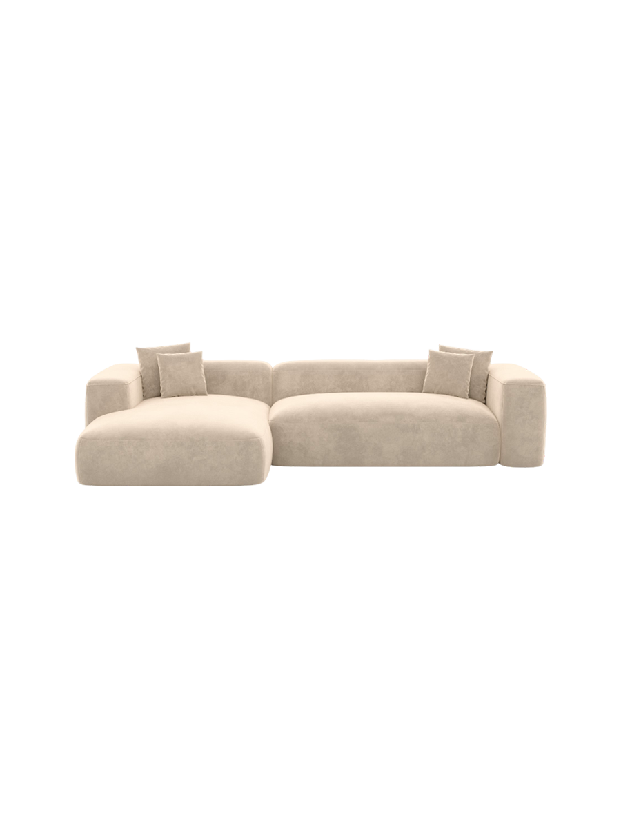 
4-Sitzer Design Ecksofa „CLevante“ mit Samtbezug - Samtbezug Königsblau / Eckteil links