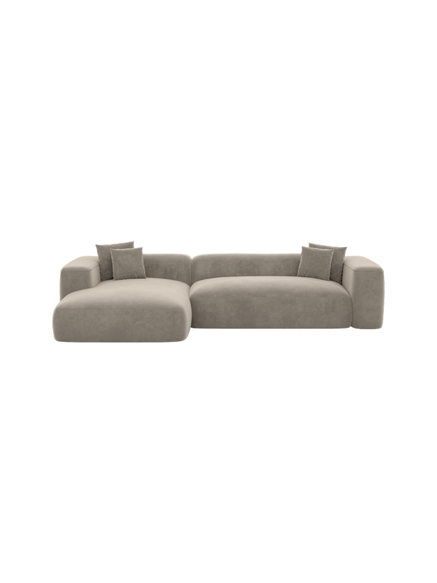 
4-Sitzer Design Ecksofa „CLevante“ mit Samtbezug - Samtbezug Königsblau / Eckteil links