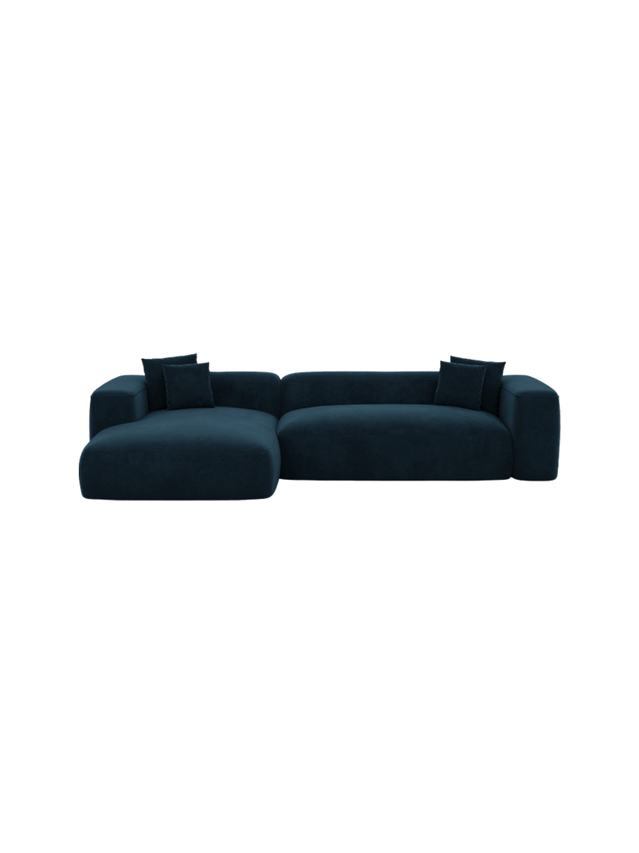 
4-Sitzer Design Ecksofa „CLevante“ mit Samtbezug - Samtbezug Königsblau / Eckteil links