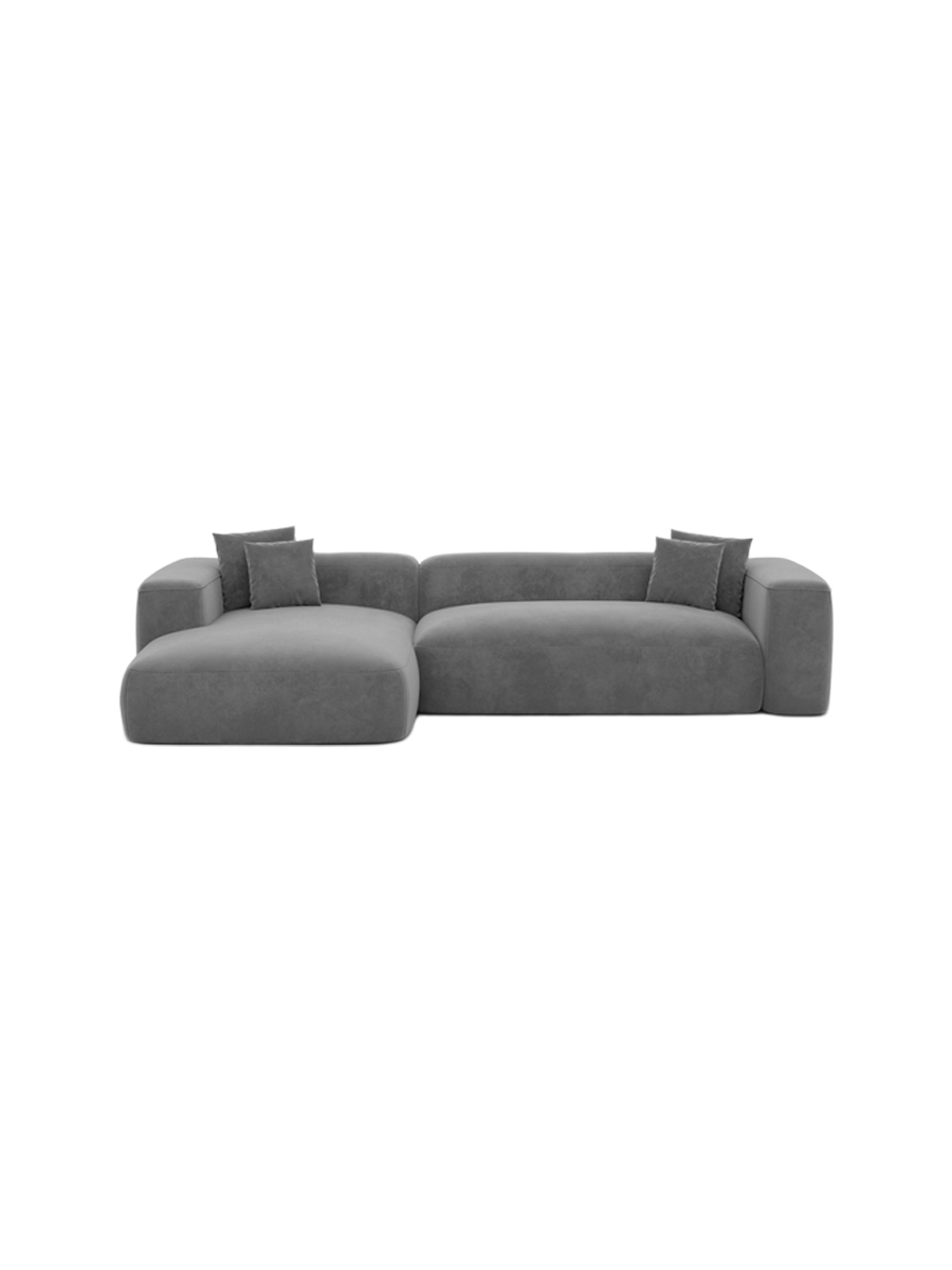 
4-Sitzer Design Ecksofa „CLevante“ mit Samtbezug - Samtbezug Königsblau / Eckteil links