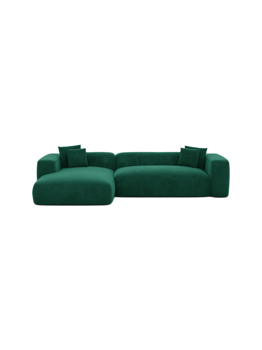 
4-Sitzer Design Ecksofa „CLevante“ mit Samtbezug - Samtbezug Königsblau / Eckteil links