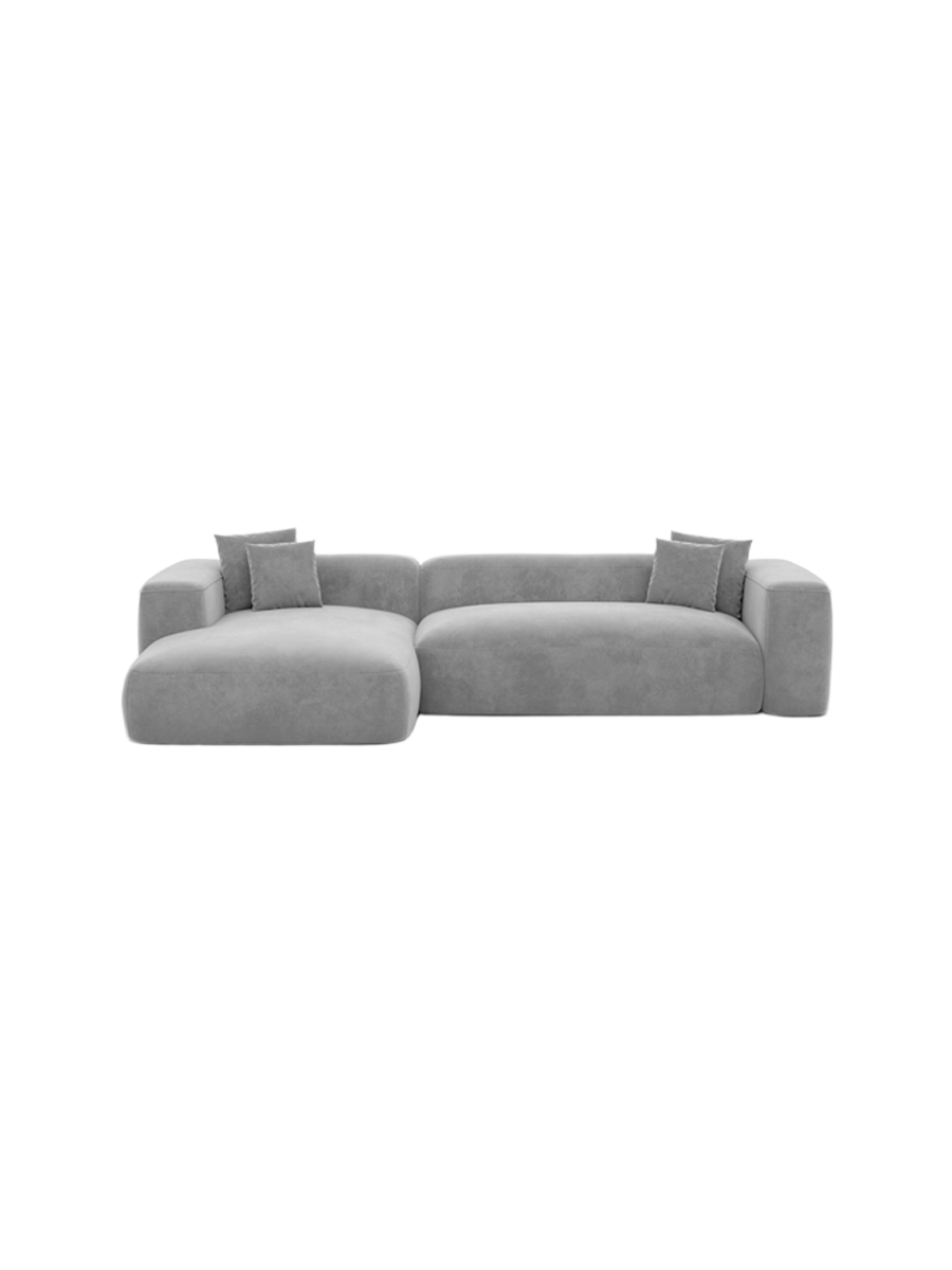 
4-Sitzer Design Ecksofa „CLevante“ mit Samtbezug - Samtbezug Königsblau / Eckteil links