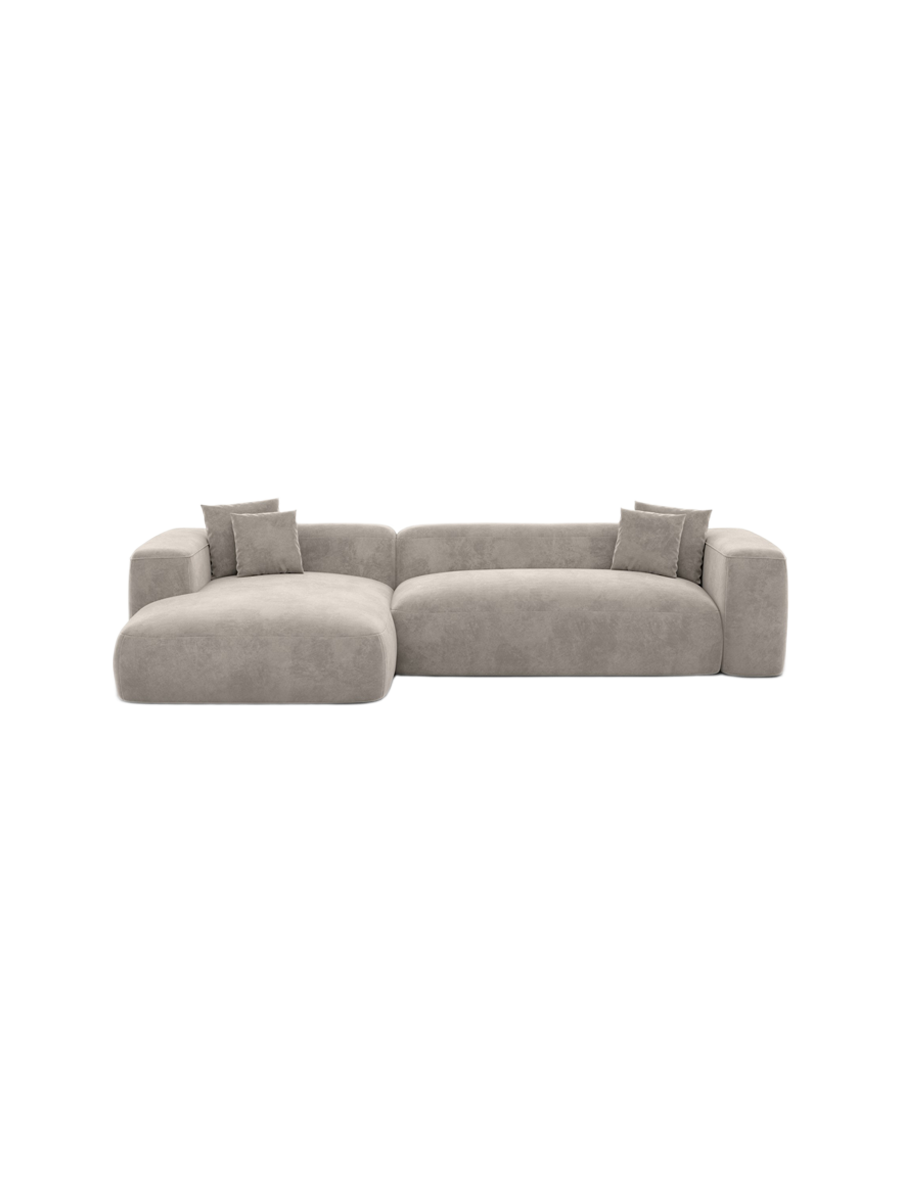 
4-Sitzer Design Ecksofa „CLevante“ mit Samtbezug - Samtbezug Königsblau / Eckteil links