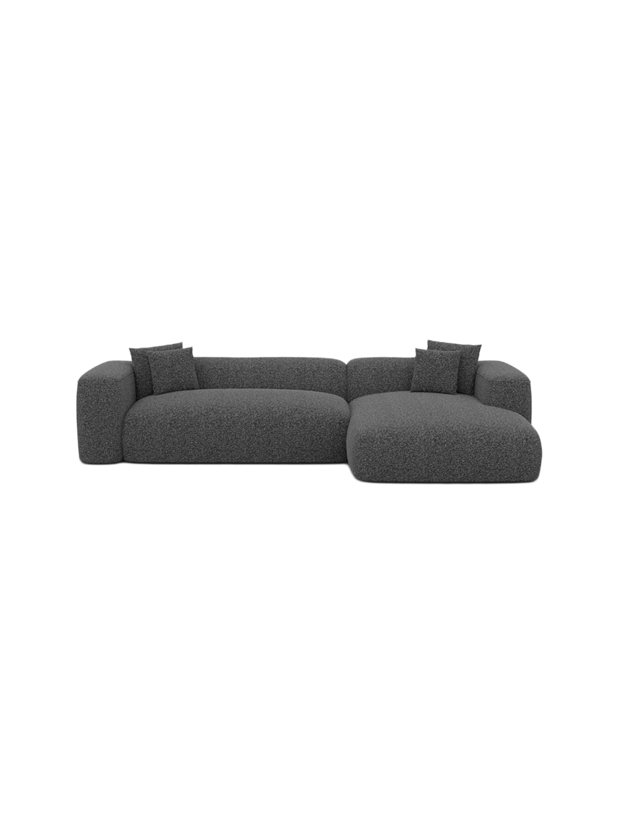 
4-Sitzer Design Ecksofa „CLevante“ mit Bouclé-Bezug - Bouclé Graphit / Eckteil links