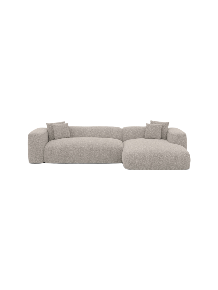 
4-Sitzer Design Ecksofa „CLevante“ mit Bouclé-Bezug - Bouclé Graphit / Eckteil links