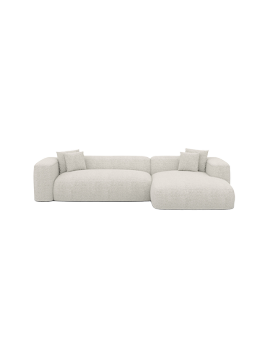 
4-Sitzer Design Ecksofa „CLevante“ mit Bouclé-Bezug - Bouclé Graphit / Eckteil links