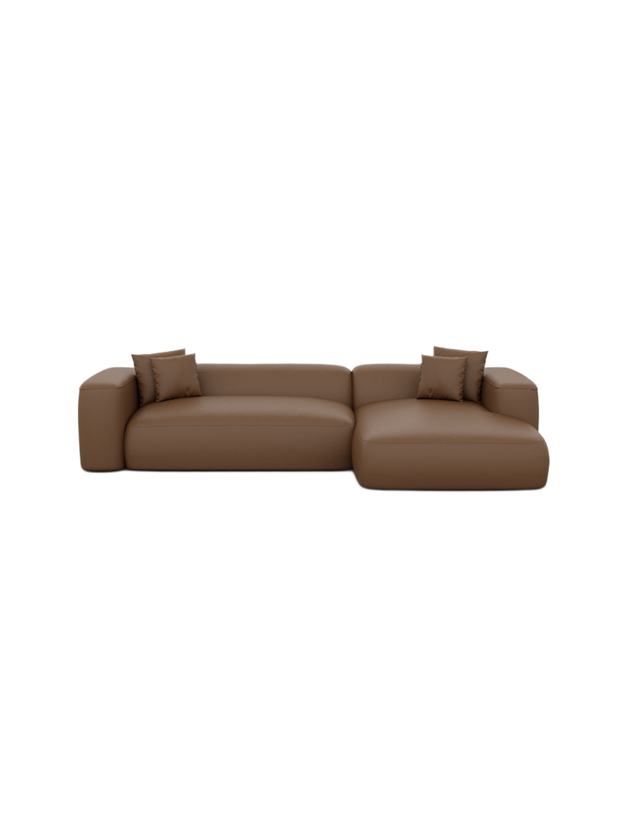 
4-Sitzer Design Echtleder Ecksofa „CLevante“ - Echtleder Beige / Eckteil links