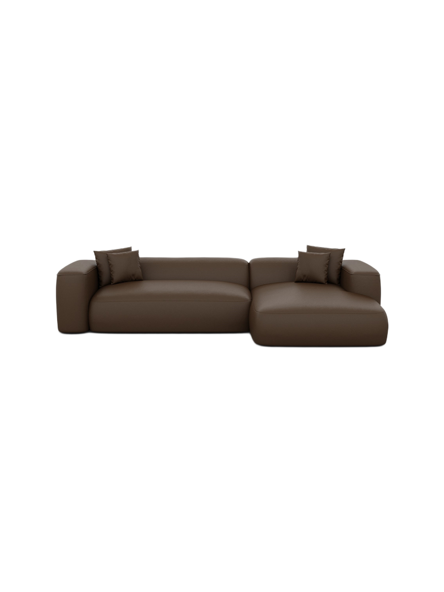
4-Sitzer Design Echtleder Ecksofa „CLevante“ - Echtleder Beige / Eckteil links