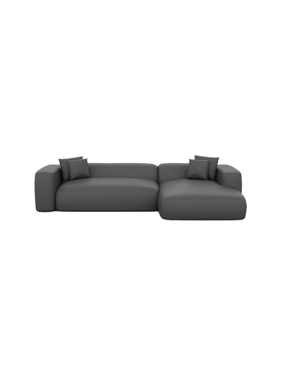 
4-Sitzer Design Echtleder Ecksofa „CLevante“ - Echtleder Beige / Eckteil links