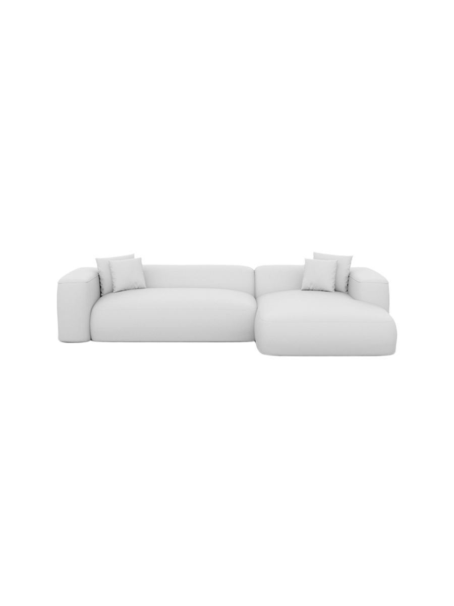 
4-Sitzer Design Echtleder Ecksofa „CLevante“ - Echtleder Beige / Eckteil links