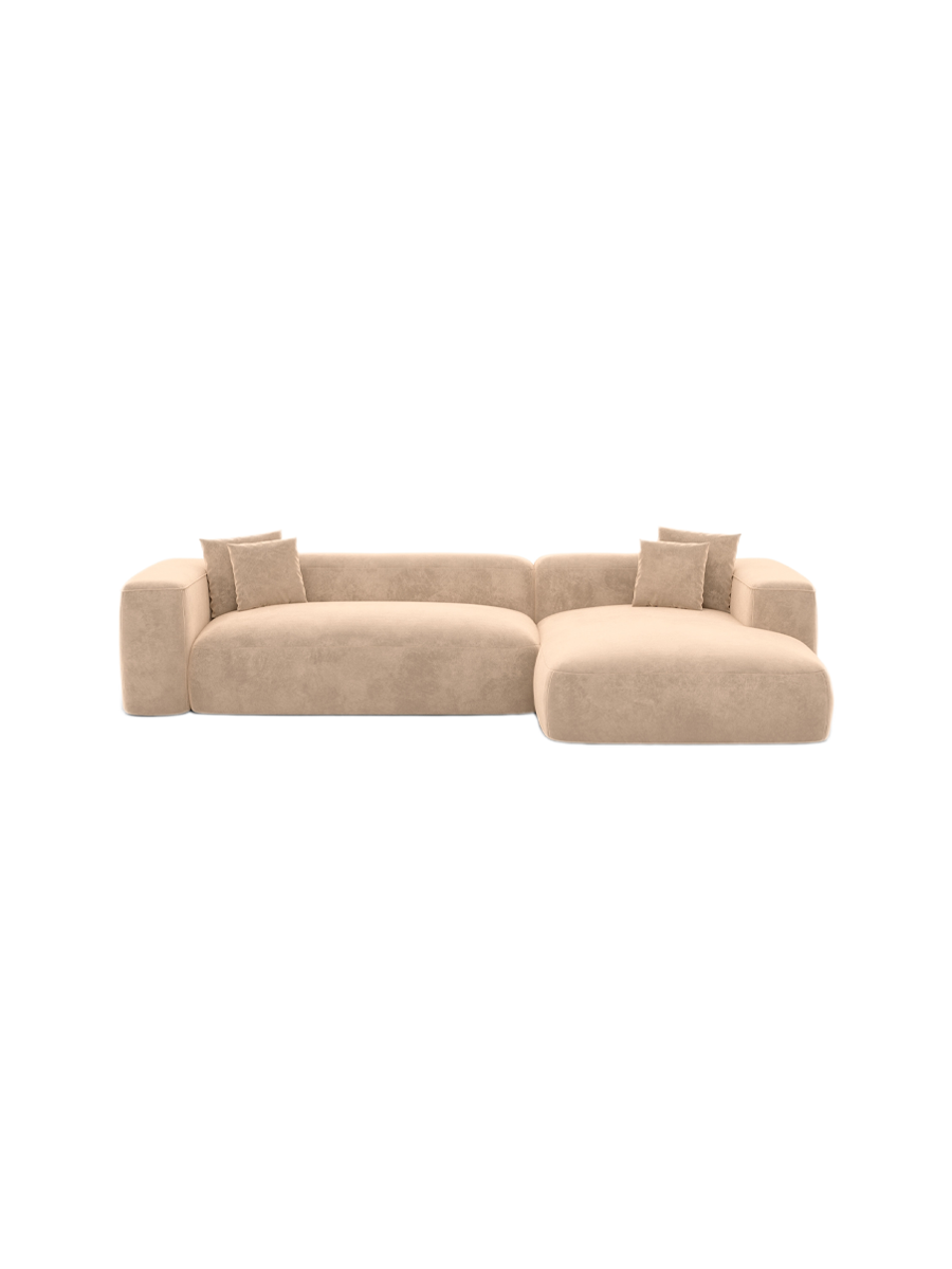 
4-Sitzer Design Ecksofa „CLevante“ mit Samtbezug - Samtbezug Königsblau / Eckteil links