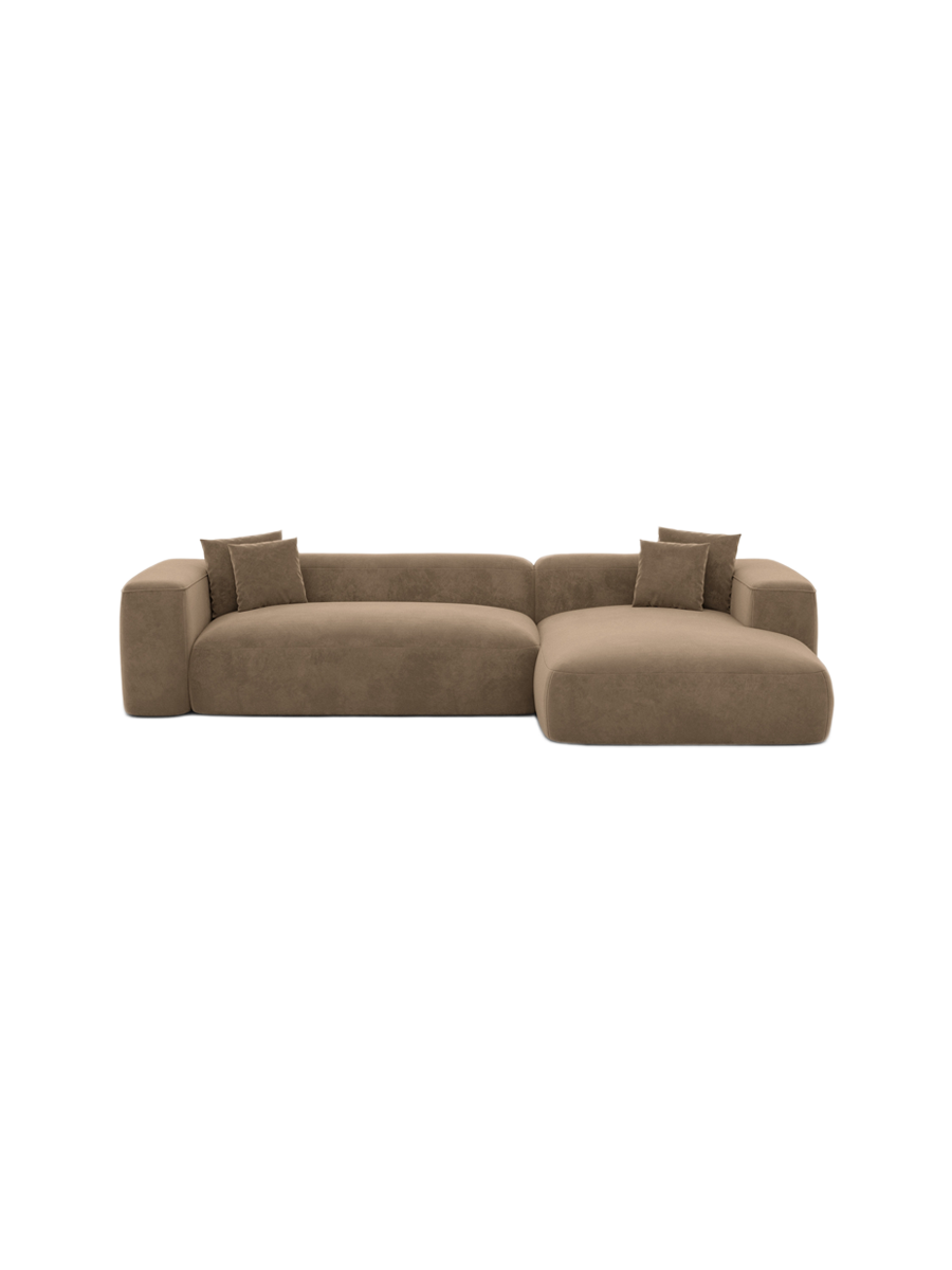 
4-Sitzer Design Ecksofa „CLevante“ mit Samtbezug - Samtbezug Königsblau / Eckteil links
