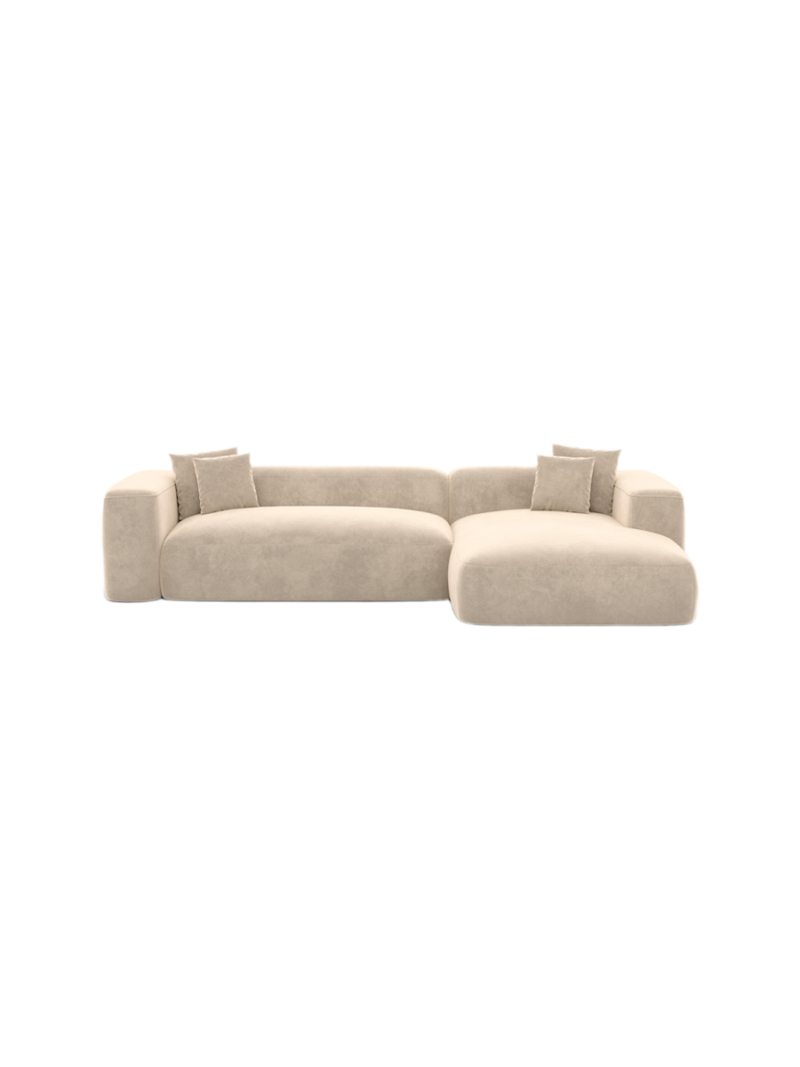 
4-Sitzer Design Ecksofa „CLevante“ mit Samtbezug - Samtbezug Königsblau / Eckteil links