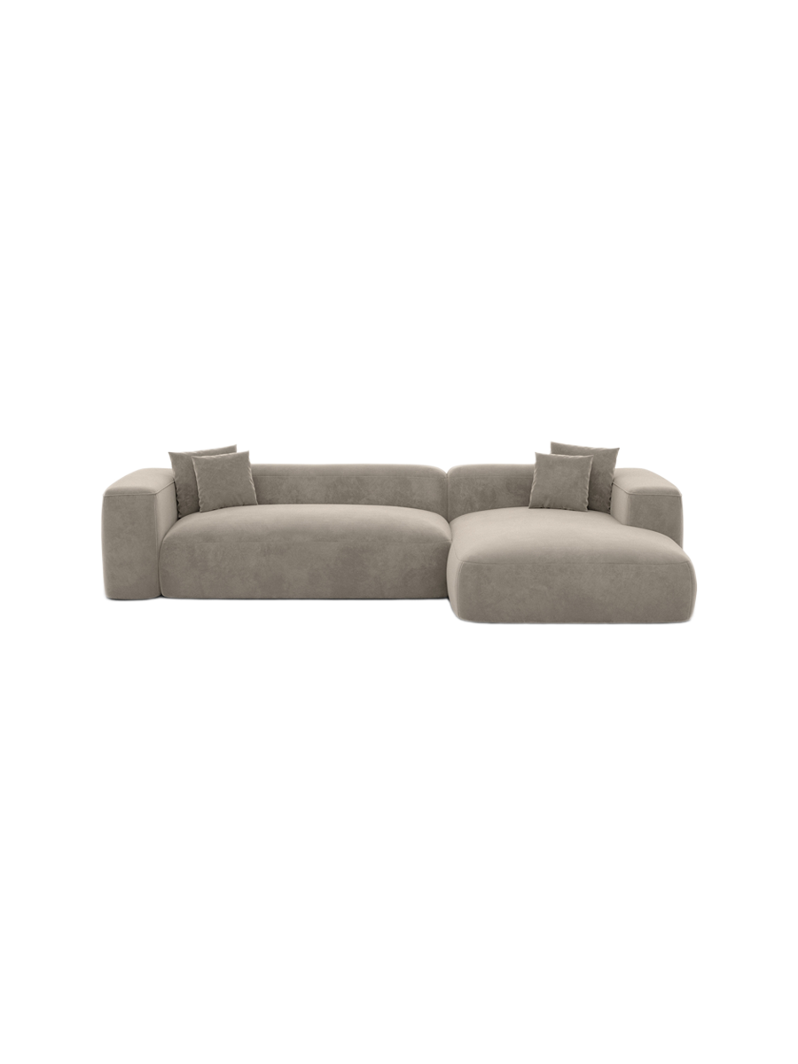 
4-Sitzer Design Ecksofa „CLevante“ mit Samtbezug - Samtbezug Königsblau / Eckteil links
