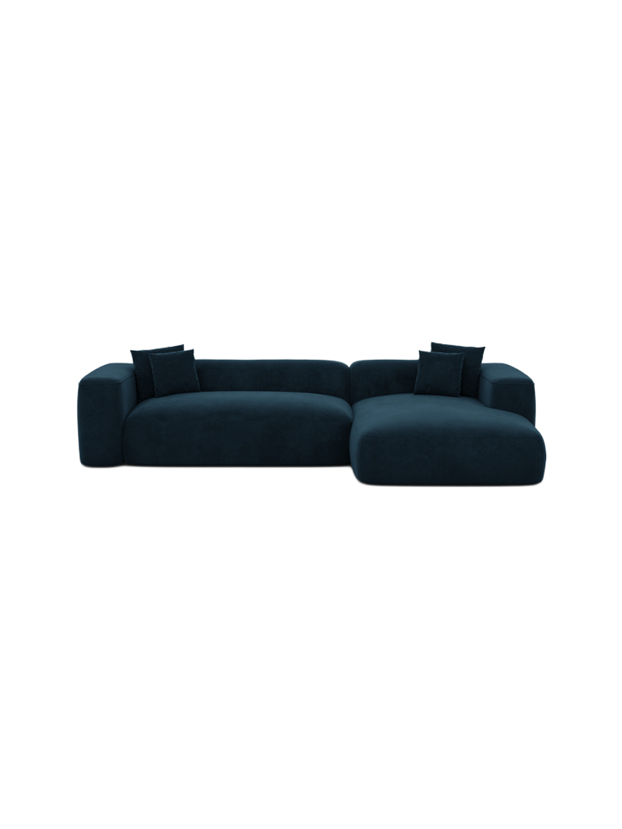 
4-Sitzer Design Ecksofa „CLevante“ mit Samtbezug - Samtbezug Königsblau / Eckteil links