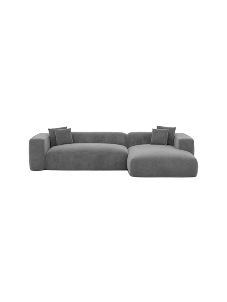 
4-Sitzer Design Ecksofa „CLevante“ mit Samtbezug - Samtbezug Königsblau / Eckteil links