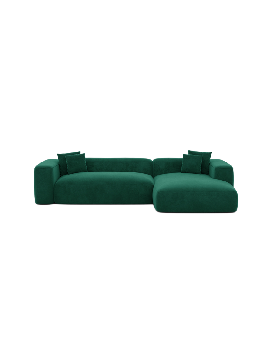 
4-Sitzer Design Ecksofa „CLevante“ mit Samtbezug - Samtbezug Königsblau / Eckteil links