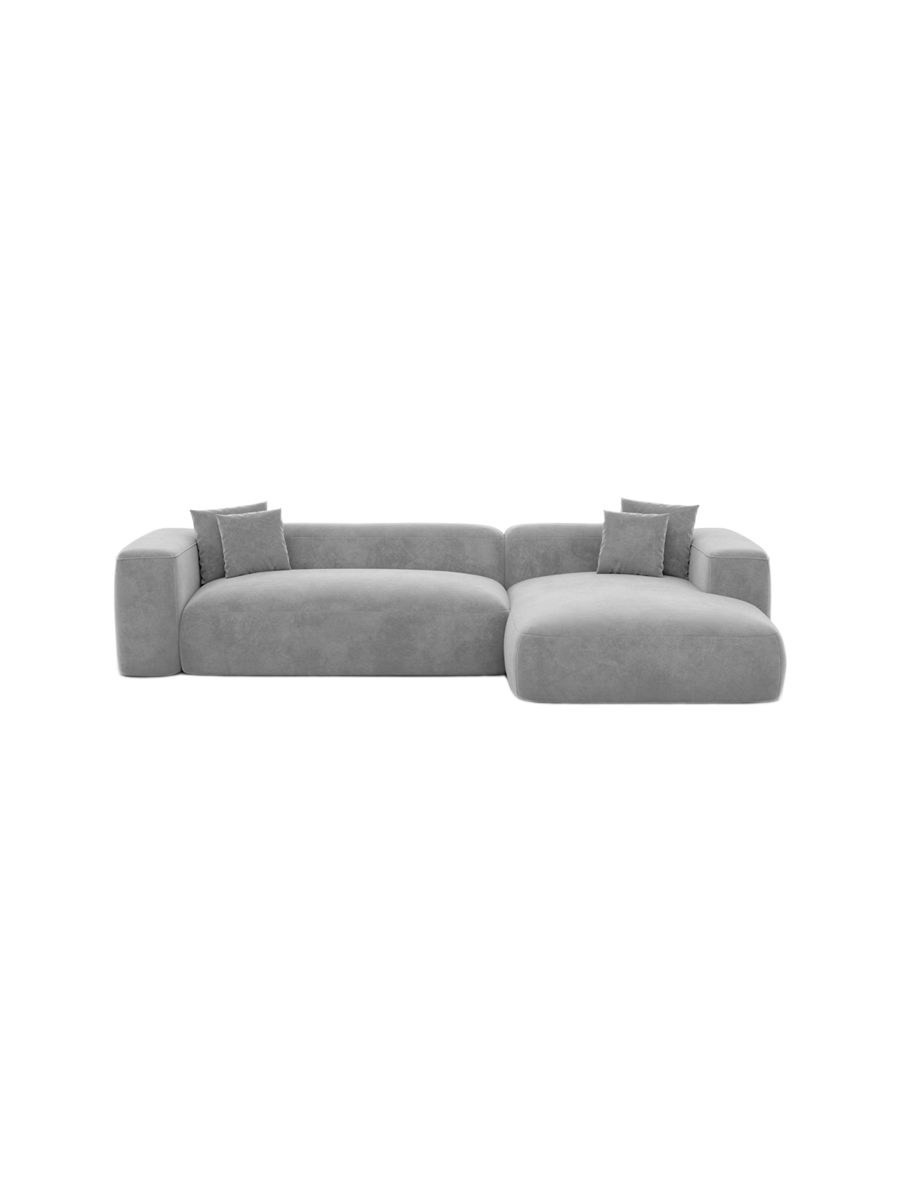
4-Sitzer Design Ecksofa „CLevante“ mit Samtbezug - Samtbezug Königsblau / Eckteil links
