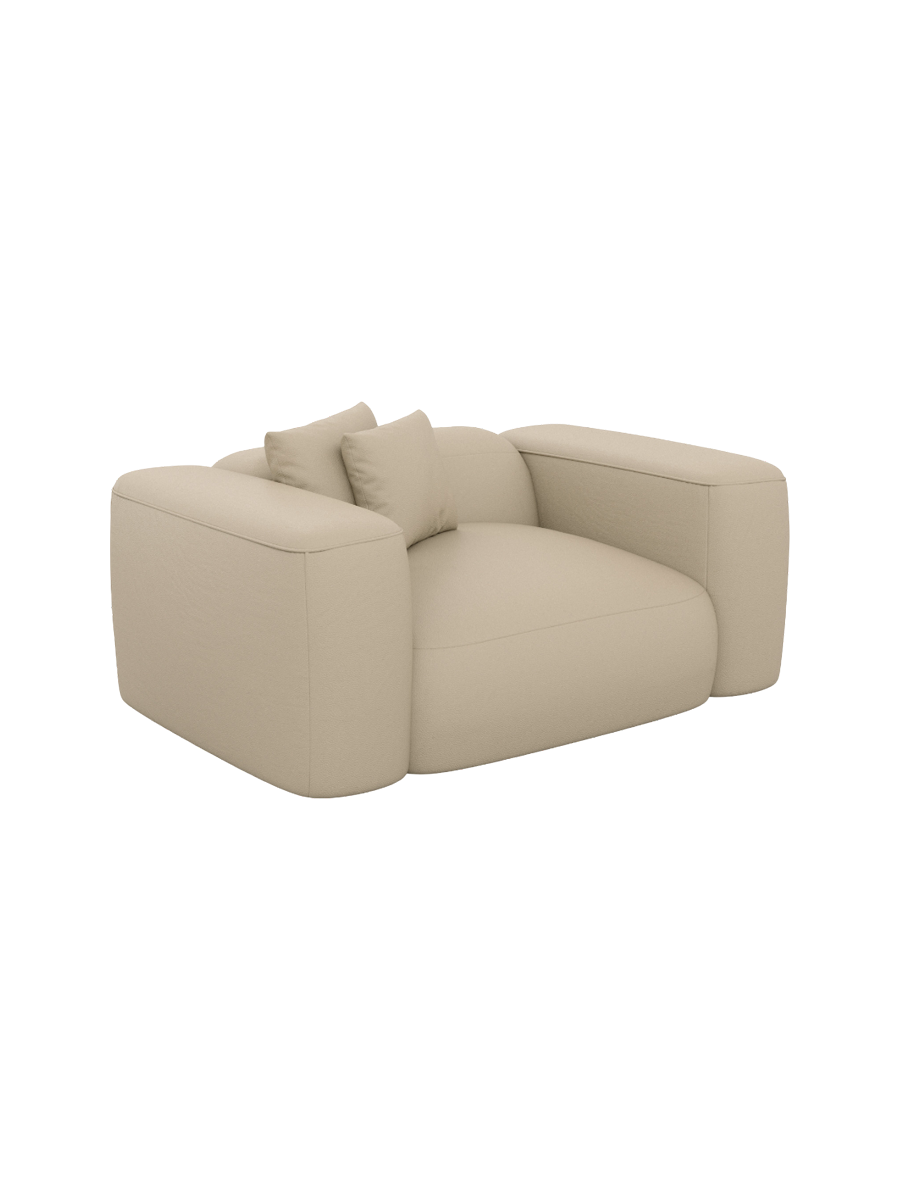 
Design Echtleder Loungesessel „CLevante“ - Echtleder Beige