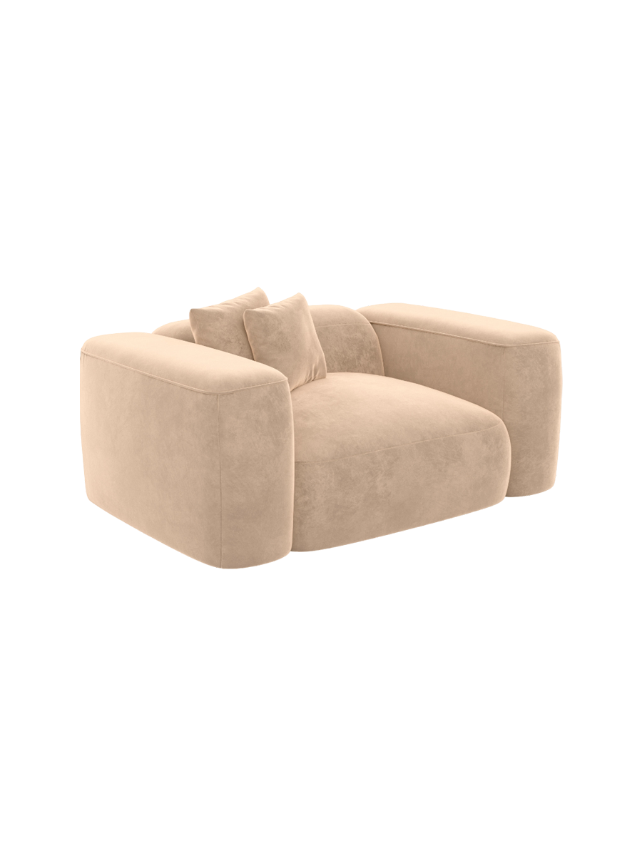 
Design Loungesessel „CLevante“ mit Samtbezug - Samtbezug Königsblau