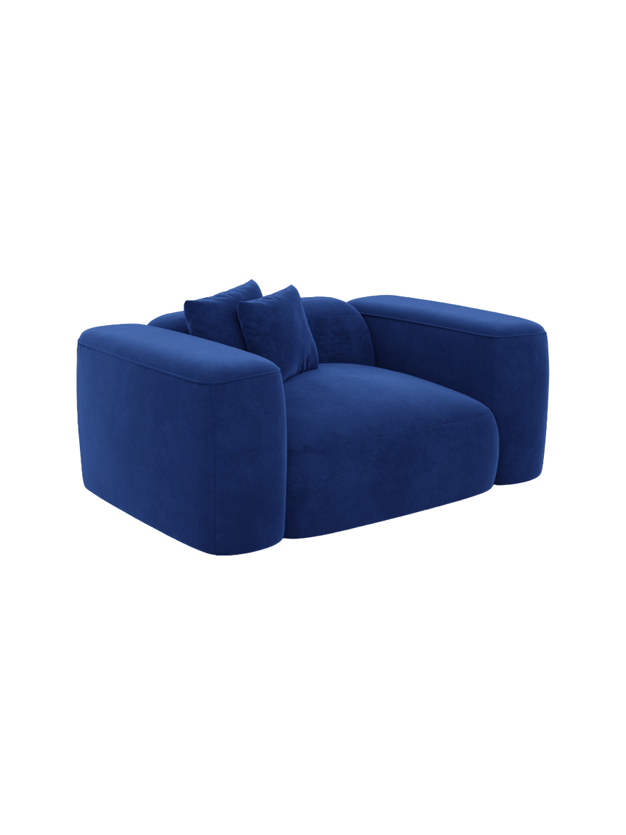 
Design Loungesessel „CLevante“ mit Samtbezug - Samtbezug Königsblau